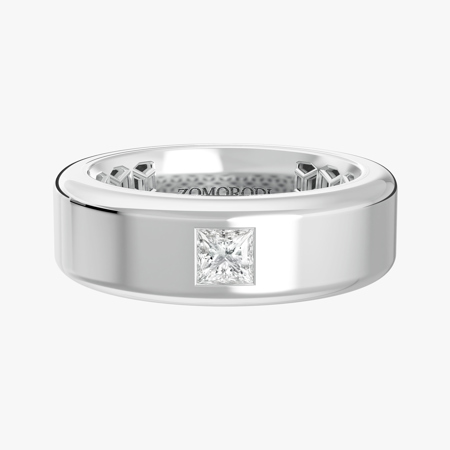 Camilens Princess-Cut 0.30-Carat Men's Diamond Wedding Ring